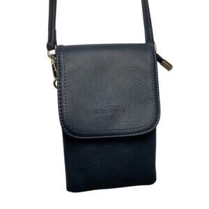 BOSTANTEN Leather Small Crossbody Bag Midnight Blue Wallet Cell Phone Bag